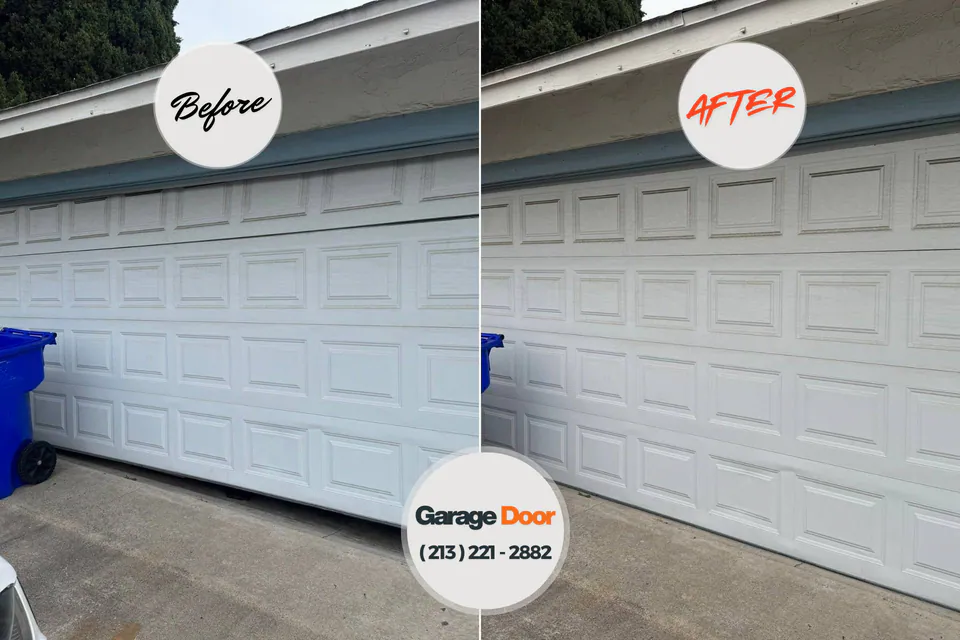 Before and after: garage door repair Heathcote, NJ
